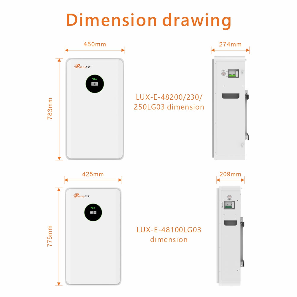 FelicityESS LUX-E-48200LG03 Low Voltage LFP Solar Battery Storage 10.5kWh