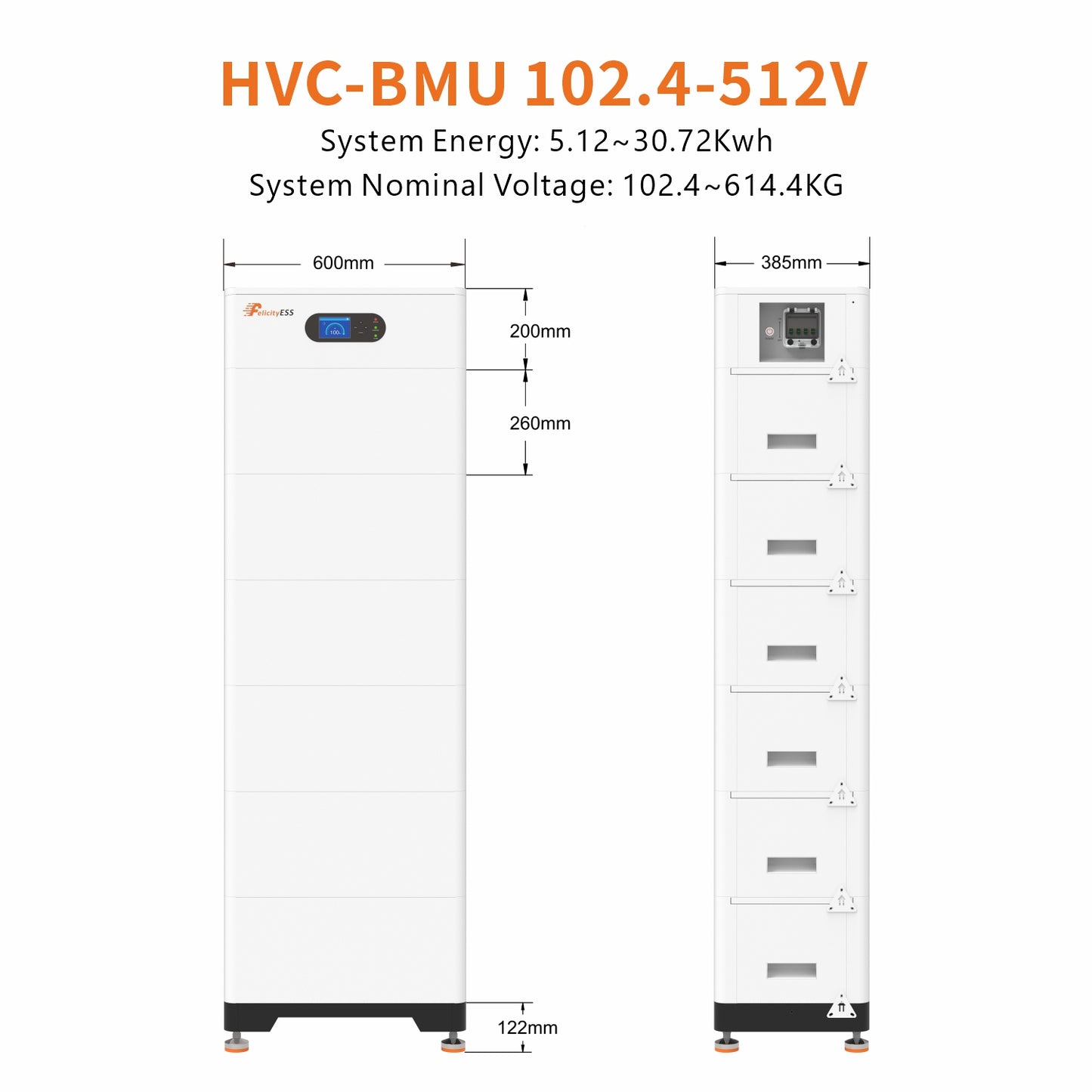 FelicityESS LUX-X-96050HG01 high voltage stackable LFP battery