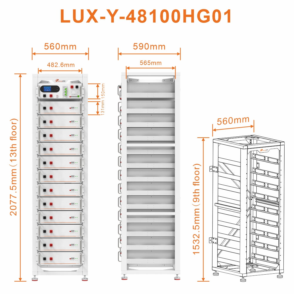 FelicityESS LUX-Y-48100HG01 low voltage stackable LFP solar battery Storage