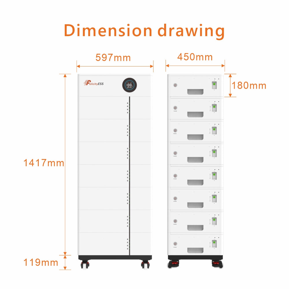 FelicityESS LUX-X-48100LG01 low voltage stackable LFP solar battery storage