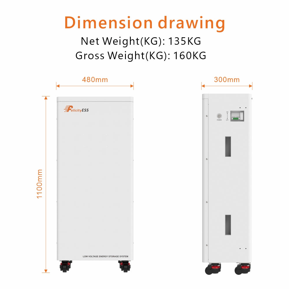 FelicityESS LUX-Y-48300LG01 Low Voltage LFP Solar Battery Storage 15kWh